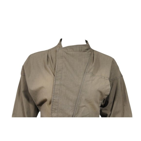 Isabel Marant Etoile Asymetrical Jumpsuit Mini Dress 40 Olive Green Cotton - Picture 4 of 9